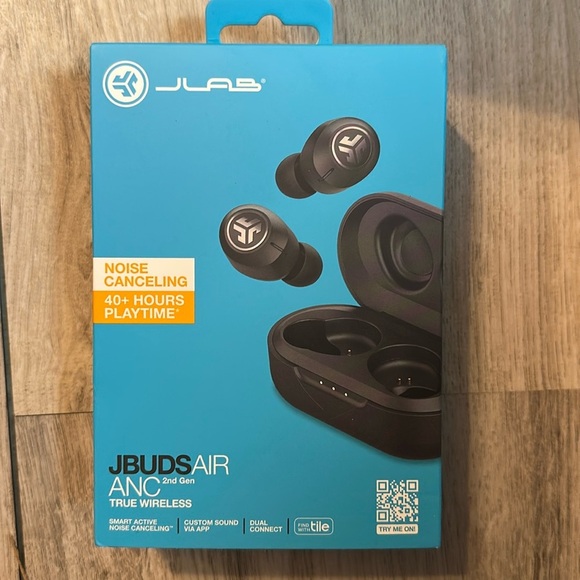 JLab JBuds Air ANC 2nd Gen True Wireless Noise Canceling Earbuds Black New - Picture 1 of 3